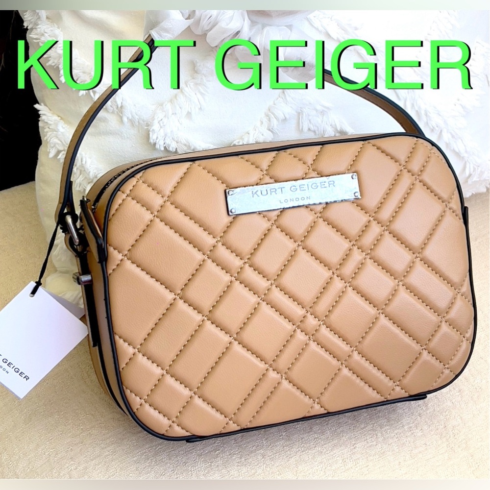KURT GEIGER Brixton leather camera bag camel